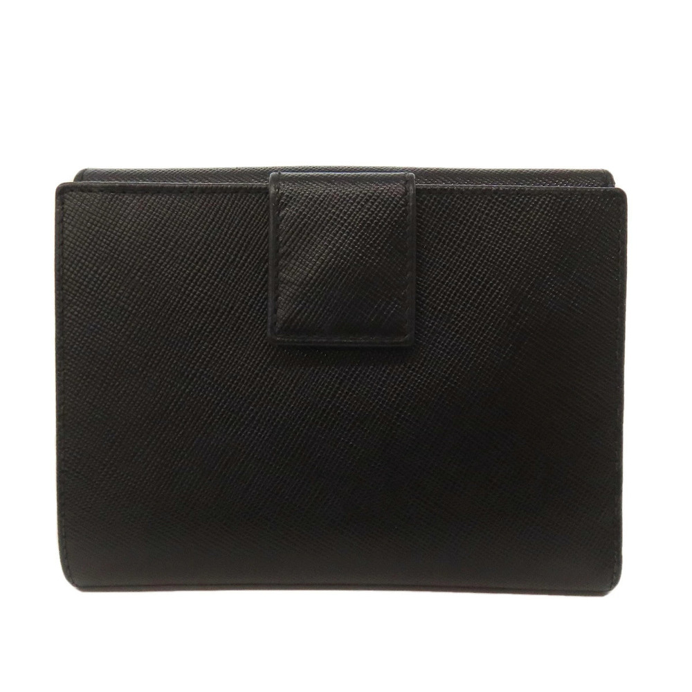 Prada bi leather Wallet Saffiano fold Black